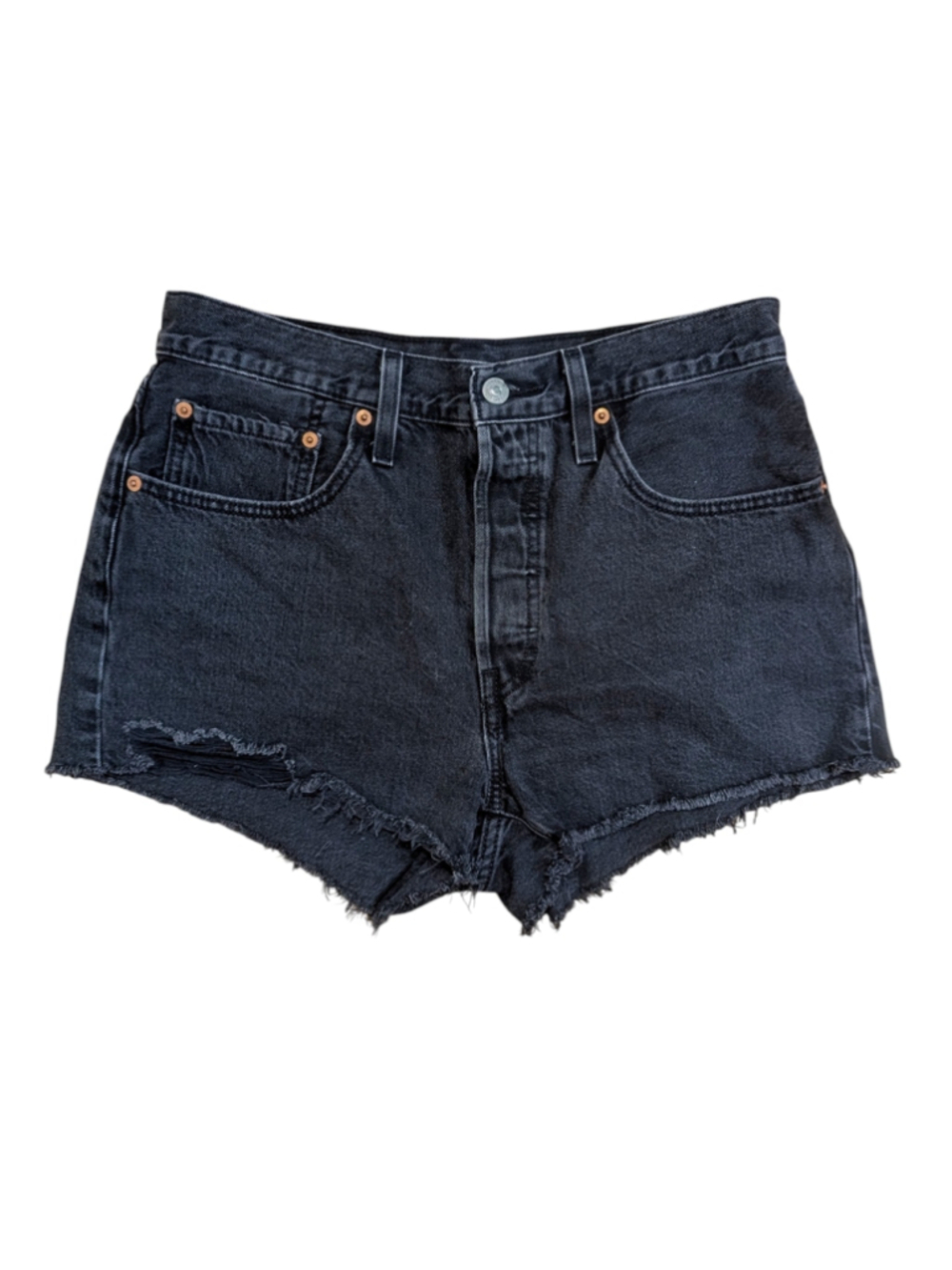 Levi's 501 Button Fly Jean Shorts Size 30 Black
